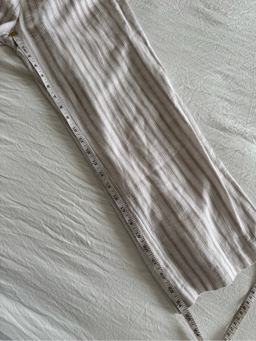 Abercrombie & Fitch Strapless Linen-Blend Striped Wide-Leg Jumpsuit - Picture 11 of 11